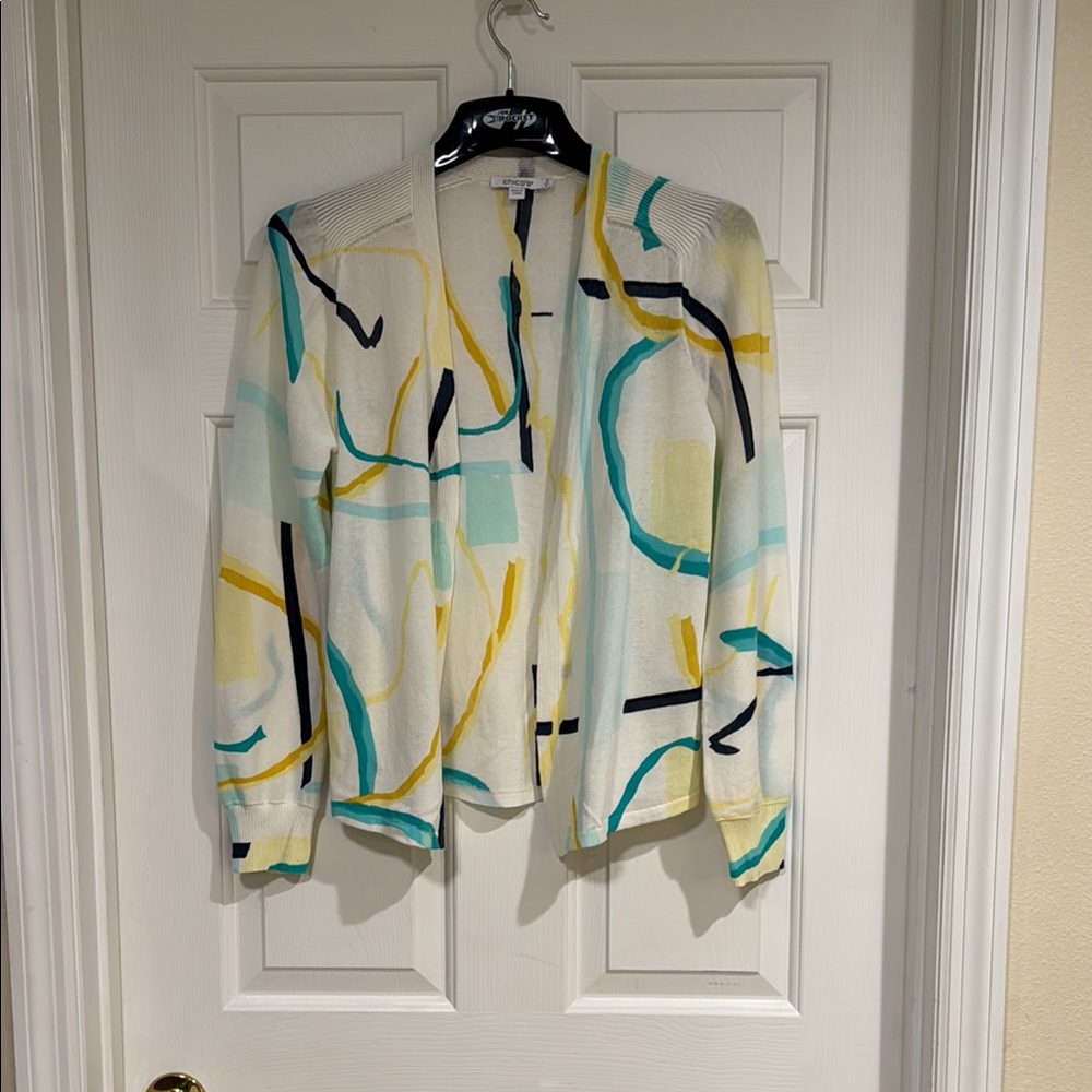 Chico's Multicolor Abstract Cardigan